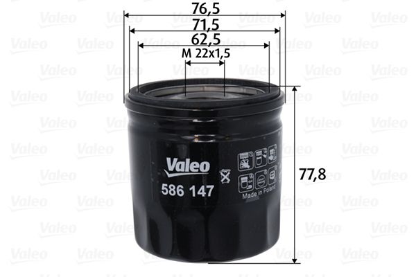 VALEO Eļļas filtrs 586147
